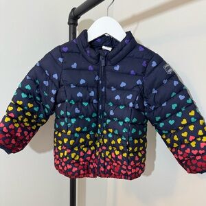 Baby Gap rainbow heart puffer